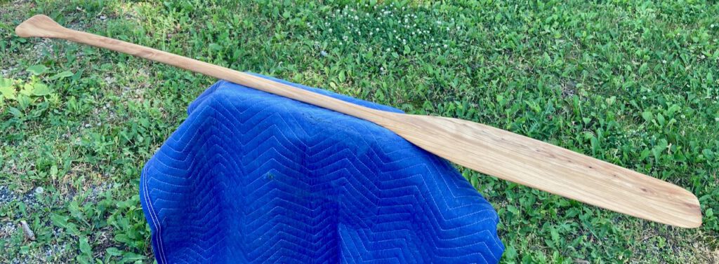 hand-carved otter tail paddle build