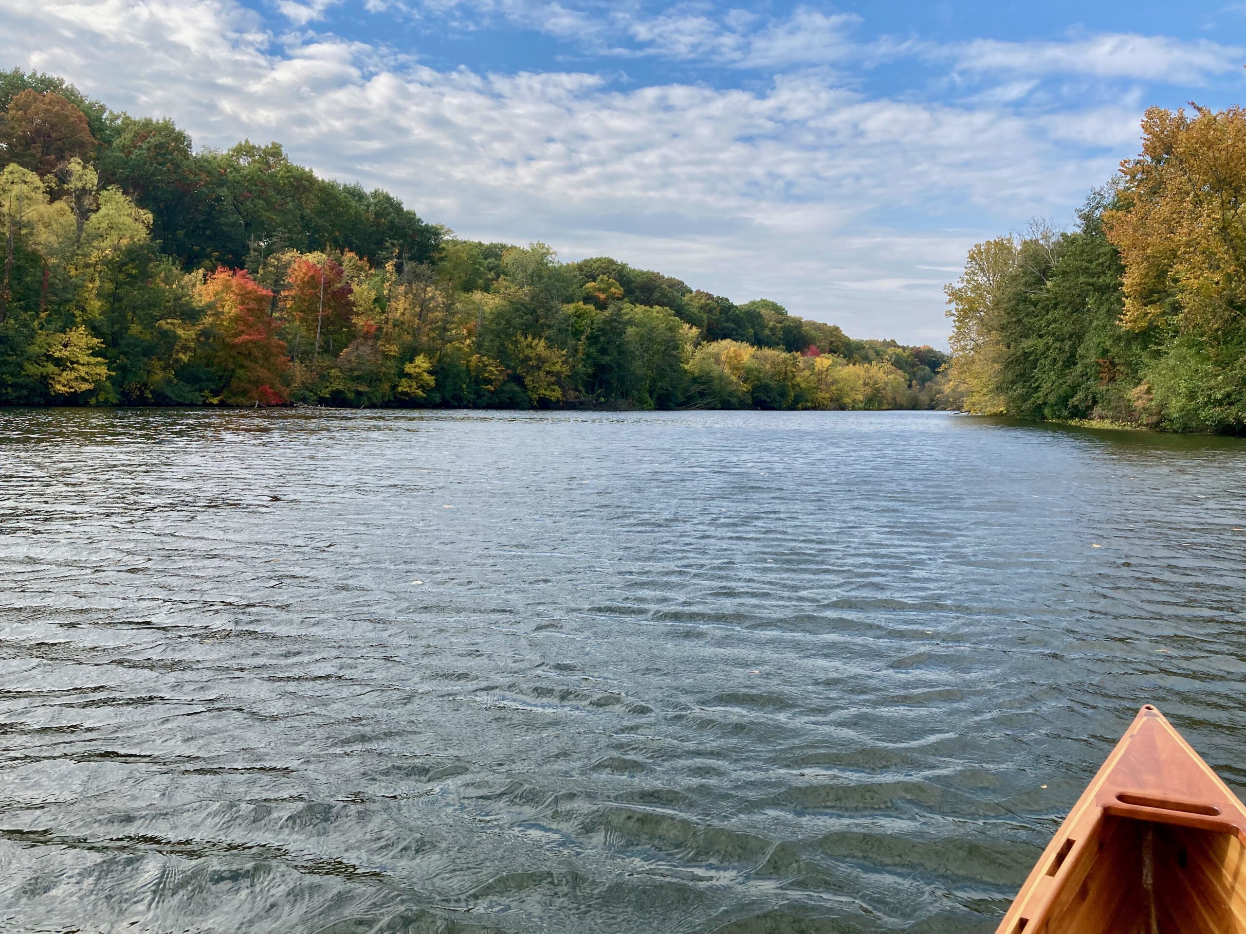 view of the Huron River, October, 2022